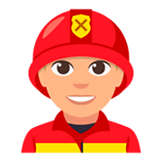 👨🏼‍🚒 Emoji Bombero: Tono De Piel Claro Medio en JoyPixels 3.0.