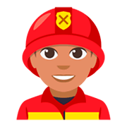 Emoji 👨🏽‍🚒 Pompiere Uomo: Carnagione Olivastra su JoyPixels 3.0.