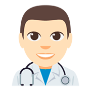 👨🏻‍⚕️ Emoji Arzt: helle Hautfarbe JoyPixels 3.0.