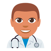 👨🏽‍⚕️ Emoji Arzt: mittlere Hautfarbe JoyPixels 3.0.