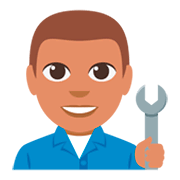 👨🏽‍🔧 Emoji Mecánico: Tono De Piel Medio en JoyPixels 3.0.