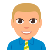 👨🏼‍💼 Emoji Oficinista Hombre: Tono De Piel Claro Medio en JoyPixels 3.0.