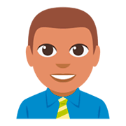 👨🏽‍💼 Emoji Oficinista Hombre: Tono De Piel Medio en JoyPixels 3.0.