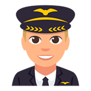 Émoji 👨🏼‍✈️ Pilote Homme : Peau Moyennement Claire sur JoyPixels 3.0.