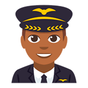 Émoji 👨🏾‍✈️ Pilote Homme : Peau Mate sur JoyPixels 3.0.