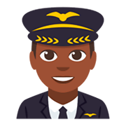 Emoji 👨🏿‍✈️ Pilota Uomo: Carnagione Scura su JoyPixels 3.0.