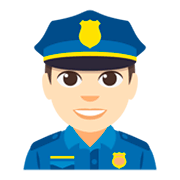 👮🏻‍♂️ Emoji Agente De Policía Hombre: Tono De Piel Claro en JoyPixels 3.0.