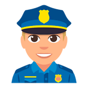 👮🏼‍♂️ Emoji Agente De Policía Hombre: Tono De Piel Claro Medio en JoyPixels 3.0.
