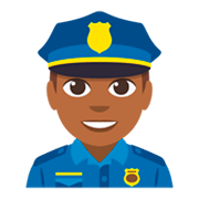 👮🏾‍♂️ Emoji Polizist: mitteldunkle Hautfarbe JoyPixels 3.0.