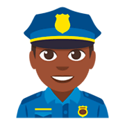 Emoji 👮🏿‍♂️ Poliziotto Uomo: Carnagione Scura su JoyPixels 3.0.