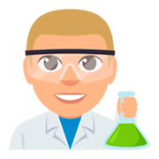 👨🏼‍🔬 Emoji Científico: Tono De Piel Claro Medio en JoyPixels 3.0.