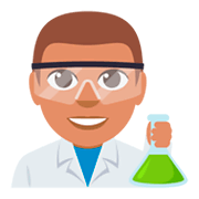 Emoji 👨🏽‍🔬 Scienziato: Carnagione Olivastra su JoyPixels 3.0.