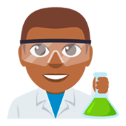 👨🏾‍🔬 Emoji Wissenschaftler: mitteldunkle Hautfarbe JoyPixels 3.0.