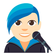 👨🏻‍🎤 Emoji Sänger: helle Hautfarbe JoyPixels 3.0.