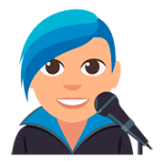 👨🏼‍🎤 Emoji Cantor: Pele Morena Clara na JoyPixels 3.0.