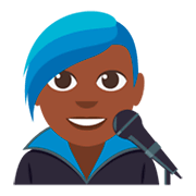 Emoji 👨🏿‍🎤 Cantante Uomo: Carnagione Scura su JoyPixels 3.0.