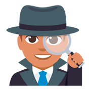 Émoji 🕵🏽‍♂️ Détective Homme : Peau Légèrement Mate sur JoyPixels 3.0.