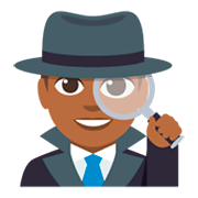 🕵🏾‍♂️ Emoji Detective Hombre: Tono De Piel Oscuro Medio en JoyPixels 3.0.