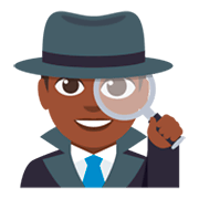 🕵🏿‍♂️ Emoji Detektiv: dunkle Hautfarbe JoyPixels 3.0.