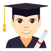 👨🏻‍🎓 Emoji Student: helle Hautfarbe JoyPixels 3.0.