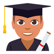 👨🏽‍🎓 Emoji Estudiante Hombre: Tono De Piel Medio en JoyPixels 3.0.
