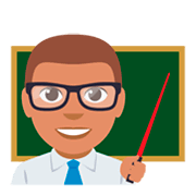 Émoji 👨🏽‍🏫 Enseignant : Peau Légèrement Mate sur JoyPixels 3.0.