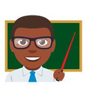Émoji 👨🏿‍🏫 Enseignant : Peau Foncée sur JoyPixels 3.0.