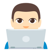 👨🏻‍💻 Emoji Tecnólogo: Tono De Piel Claro en JoyPixels 3.0.
