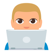 👨🏼‍💻 Emoji Tecnólogo: Pele Morena Clara na JoyPixels 3.0.