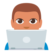 👨🏽‍💻 Emoji Tecnólogo: Tono De Piel Medio en JoyPixels 3.0.
