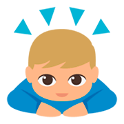🙇🏼‍♂️ Emoji Hombre Haciendo Una Reverencia: Tono De Piel Claro Medio en JoyPixels 3.0.