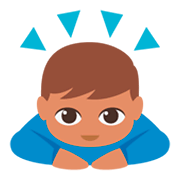 🙇🏽‍♂️ Emoji sich verbeugender Mann: mittlere Hautfarbe JoyPixels 3.0.
