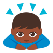 🙇🏿‍♂️ Emoji Hombre Haciendo Una Reverencia: Tono De Piel Oscuro en JoyPixels 3.0.