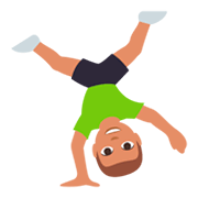 🤸🏽‍♂️ Emoji Hombre Haciendo Una Voltereta Lateral: Tono De Piel Medio en JoyPixels 3.0.