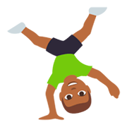 🤸🏾‍♂️ Emoji Hombre Haciendo Una Voltereta Lateral: Tono De Piel Oscuro Medio en JoyPixels 3.0.
