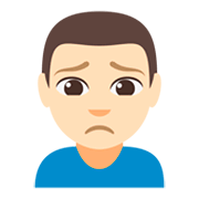 🙍🏻‍♂️ Emoji missmutiger Mann: helle Hautfarbe JoyPixels 3.0.