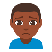 🙍🏿‍♂️ Emoji missmutiger Mann: dunkle Hautfarbe JoyPixels 3.0.