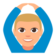 🙆🏼‍♂️ Emoji Hombre Haciendo El Gesto De «de Acuerdo»: Tono De Piel Claro Medio en JoyPixels 3.0.