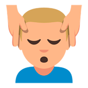 Emoji 💆🏼‍♂️ Uomo Che Riceve Un Massaggio: Carnagione Abbastanza Chiara su JoyPixels 3.0.