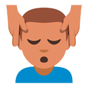 💆🏽‍♂️ Emoji Hombre Recibiendo Masaje: Tono De Piel Medio en JoyPixels 3.0.