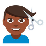 💇🏿‍♂️ Emoji Homem Cortando O Cabelo: Pele Escura na JoyPixels 3.0.
