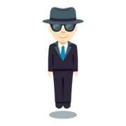 🕴🏻 Emoji schwebender Mann im Anzug: helle Hautfarbe JoyPixels 3.0.
