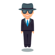 🕴🏼 Emoji Persona Trajeado Levitando: Tono De Piel Claro Medio en JoyPixels 3.0.