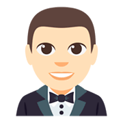 🤵🏻 Emoji Person im Smoking: helle Hautfarbe JoyPixels 3.0.