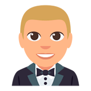 🤵🏼 Emoji Persona Con Esmoquin: Tono De Piel Claro Medio en JoyPixels 3.0.