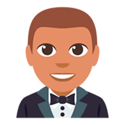 🤵🏽 Emoji Person im Smoking: mittlere Hautfarbe JoyPixels 3.0.