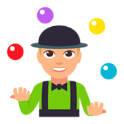 🤹🏼‍♂️ Emoji Jongleur: mittelhelle Hautfarbe JoyPixels 3.0.
