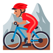 Emoji 🚵🏽‍♂️ Ciclista Uomo Di Mountain Bike: Carnagione Olivastra su JoyPixels 3.0.