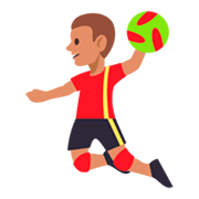 🤾🏽‍♂️ Emoji Hombre Jugando Al Balonmano: Tono De Piel Medio en JoyPixels 3.0.