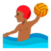 🤽🏾‍♂️ Emoji Wasserballspieler: mitteldunkle Hautfarbe JoyPixels 3.0.